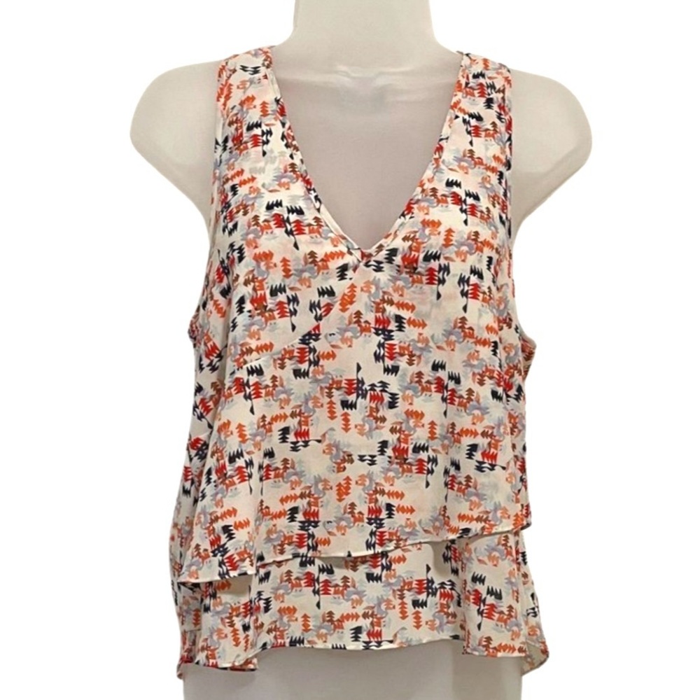 Sanctuary Two Tiered Layered Geometric Triangle Print Tank Top - Picture 2 of 5